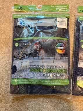 Indera Performance Thermals Dual Face Raschel Knit - Black & Gray